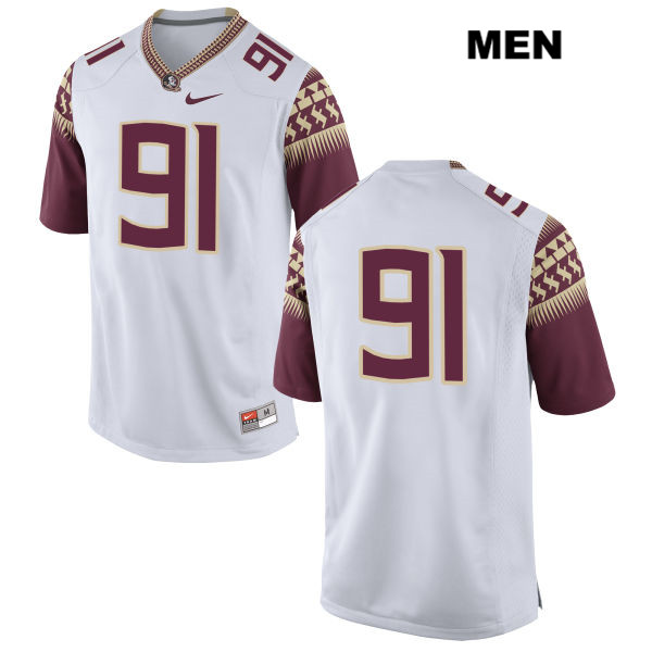 Men's NCAA Nike Florida State Seminoles #91 Robert Cooper College No Name White Stitched Authentic Football Jersey YWW0269FB